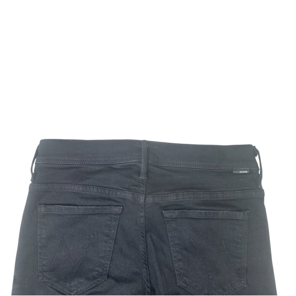 Mother The Cruiser Flare Jeans In Not Guilty Size 27 Stretch Black Denim - Picture 10 of 13